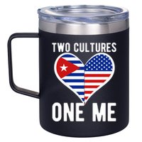 Two Cultures One Me Cuban American Heart Flag 12oz Stainless Steel Coffee Mug