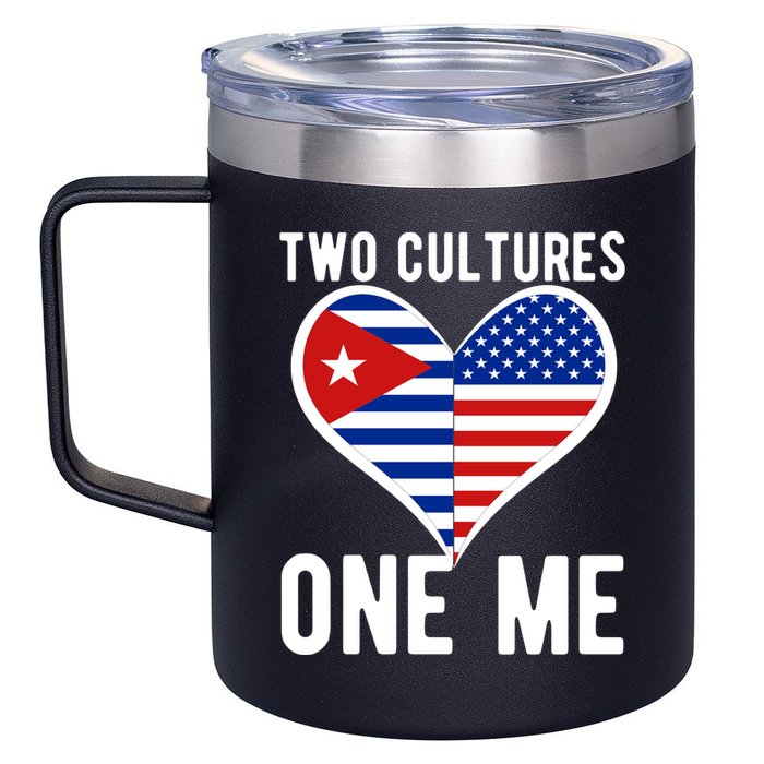 Two Cultures One Me Cuban American Heart Flag 12oz Stainless Steel Coffee Mug