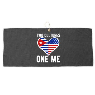 Two Cultures One Me Cuban American Heart Flag Large Microfiber Waffle Golf Towel