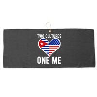 Two Cultures One Me Cuban American Heart Flag Large Microfiber Waffle Golf Towel