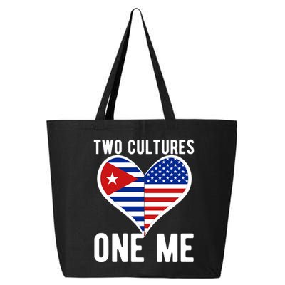 Two Cultures One Me Cuban American Heart Flag 25L Jumbo Tote