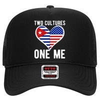 Two Cultures One Me Cuban American Heart Flag Trucker Hat