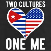 Two Cultures One Me Cuban American Heart Flag Trucker Hat