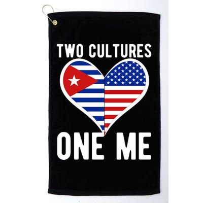 Two Cultures One Me Cuban American Heart Flag Golf Towel