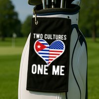 Two Cultures One Me Cuban American Heart Flag Golf Towel