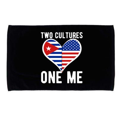 Two Cultures One Me Cuban American Heart Flag Microfiber Hand Towel