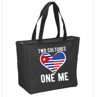 Two Cultures One Me Cuban American Heart Flag Zip Tote Bag