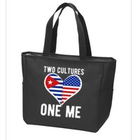 Two Cultures One Me Cuban American Heart Flag Zip Tote Bag