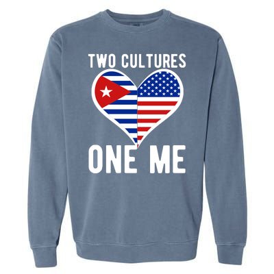 Two Cultures One Me Cuban American Heart Flag Garment-Dyed Sweatshirt