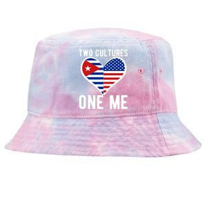 Two Cultures One Me Cuban American Heart Flag Tie-Dyed Bucket Hat