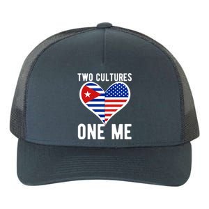 Two Cultures One Me Cuban American Heart Flag Yupoong Adult 5-Panel Trucker Hat