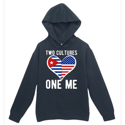 Two Cultures One Me Cuban American Heart Flag Urban Pullover Hoodie