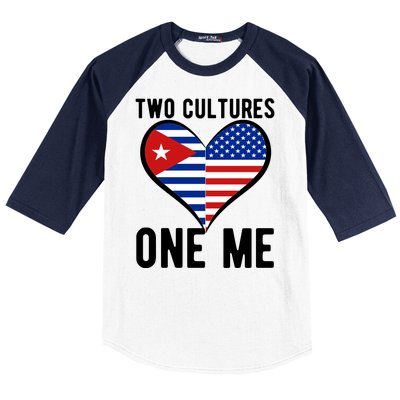 Two Cultures One Me Cuban American Heart Flag Baseball Sleeve Shirt