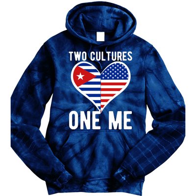 Two Cultures One Me Cuban American Heart Flag Tie Dye Hoodie