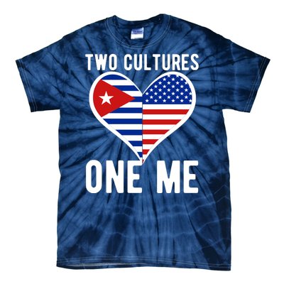 Two Cultures One Me Cuban American Heart Flag Tie-Dye T-Shirt