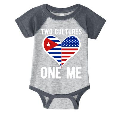 Two Cultures One Me Cuban American Heart Flag Infant Baby Jersey Bodysuit