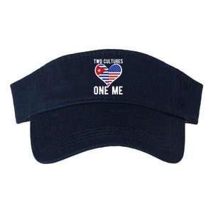 Two Cultures One Me Cuban American Heart Flag Valucap Bio-Washed Visor