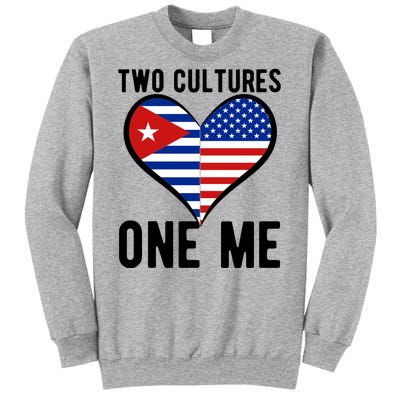 Two Cultures One Me Cuban American Heart Flag Sweatshirt