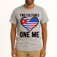 Two Cultures One Me Cuban American Heart Flag Tall T-Shirt