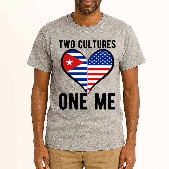 Two Cultures One Me Cuban American Heart Flag Tall T-Shirt