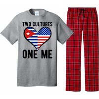 Two Cultures One Me Cuban American Heart Flag Pajama Set