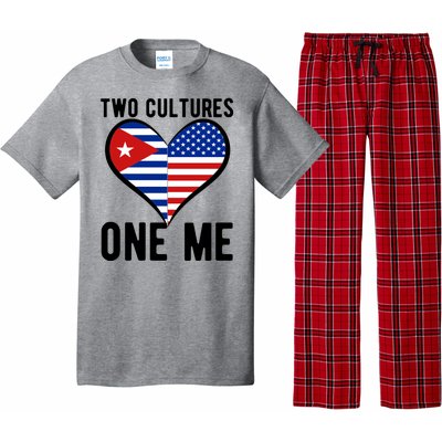 Two Cultures One Me Cuban American Heart Flag Pajama Set