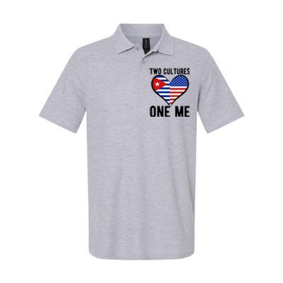 Two Cultures One Me Cuban American Heart Flag Softstyle Adult Sport Polo