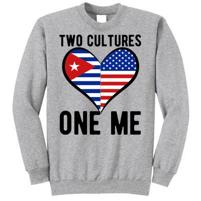 Two Cultures One Me Cuban American Heart Flag Tall Sweatshirt