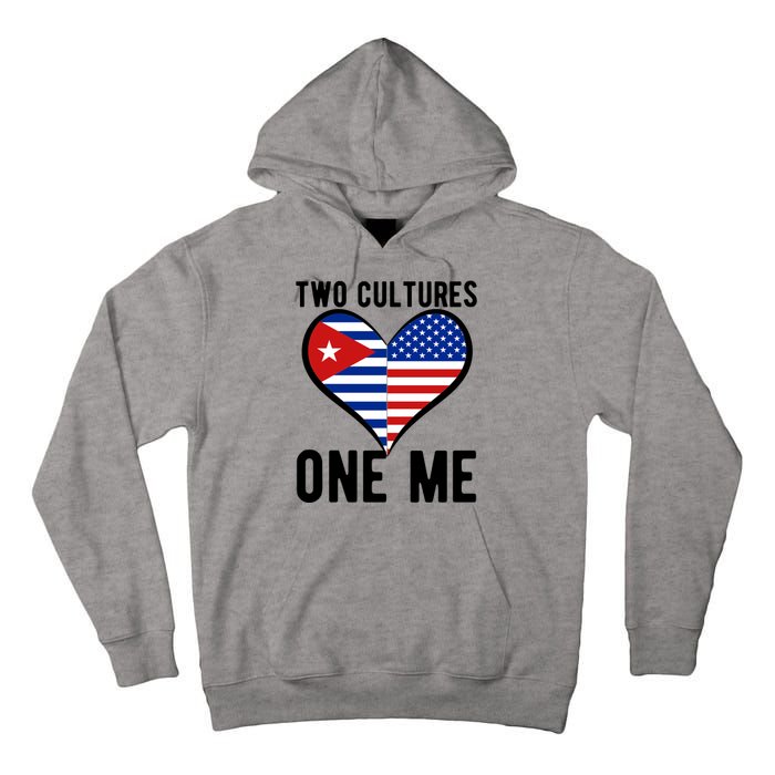 Two Cultures One Me Cuban American Heart Flag Tall Hoodie