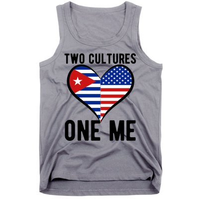 Two Cultures One Me Cuban American Heart Flag Tank Top