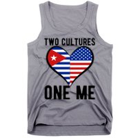 Two Cultures One Me Cuban American Heart Flag Tank Top