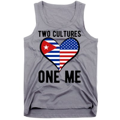 Two Cultures One Me Cuban American Heart Flag Tank Top