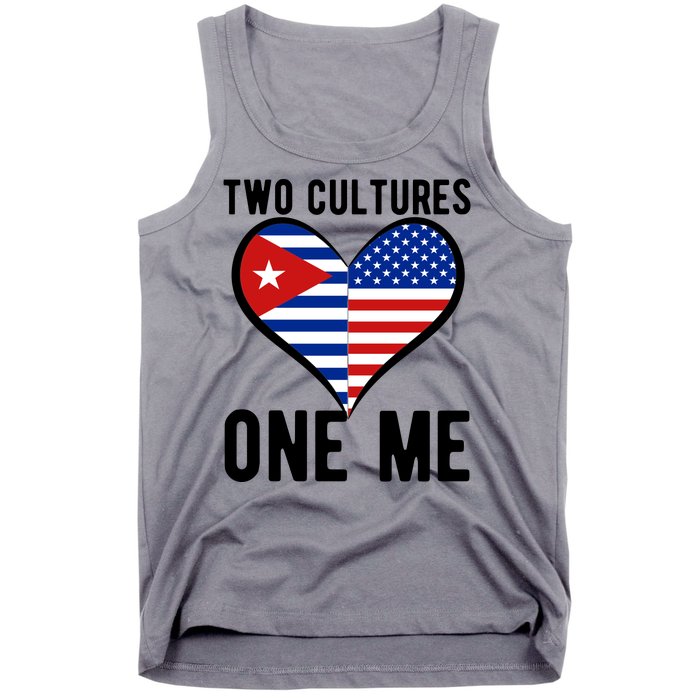 Two Cultures One Me Cuban American Heart Flag Tank Top