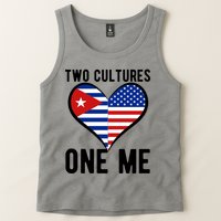 Two Cultures One Me Cuban American Heart Flag Tank Top