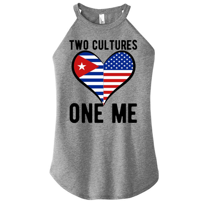 Two Cultures One Me Cuban American Heart Flag Women's Perfect Tri Rocker Tank