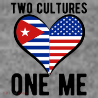 Two Cultures One Me Cuban American Heart Flag Womens T-Shirt