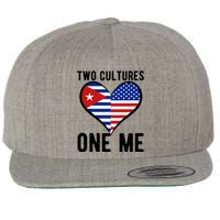 Two Cultures One Me Cuban American Heart Flag Wool Snapback Cap