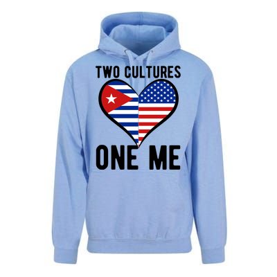 Two Cultures One Me Cuban American Heart Flag Unisex Surf Hoodie