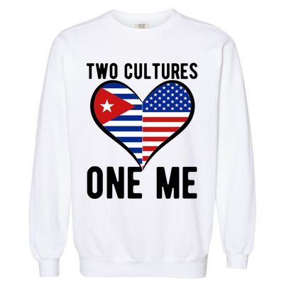 Two Cultures One Me Cuban American Heart Flag Garment-Dyed Sweatshirt