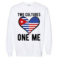 Two Cultures One Me Cuban American Heart Flag Garment-Dyed Sweatshirt