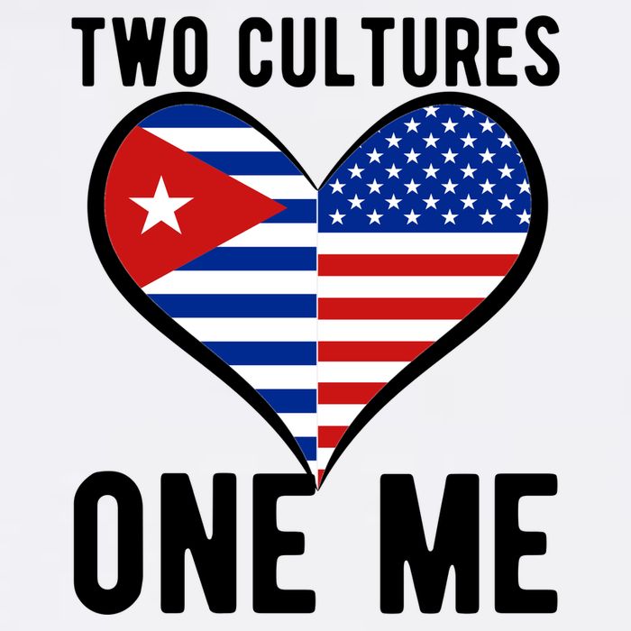 Two Cultures One Me Cuban American Heart Flag Garment-Dyed Sweatshirt
