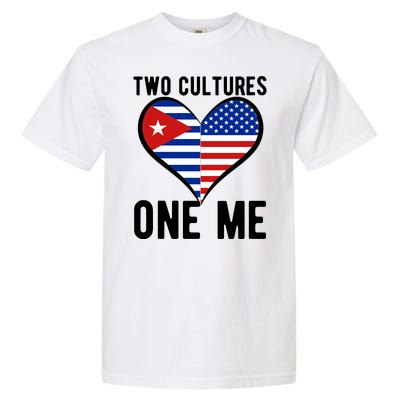 Two Cultures One Me Cuban American Heart Flag Garment-Dyed Heavyweight T-Shirt