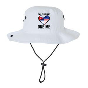 Two Cultures One Me Cuban American Heart Flag Legacy Cool Fit Booney Bucket Hat