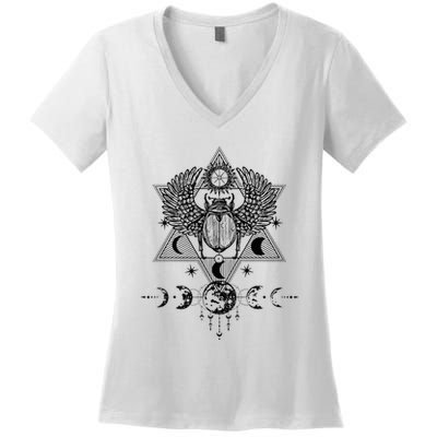 Tarot Card Occult Astrology Gothic Esoteric Women's V-Neck T-Shirt