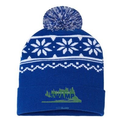 The Curse Of Oak Island Drain The Swamp Gift USA-Made Snowflake Beanie