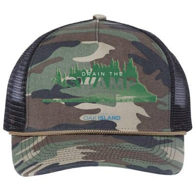 The Curse Of Oak Island Drain The Swamp Gift Retro Rope Trucker Hat Cap