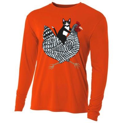 Tuxedo Cat On A Chicken Cooling Performance Long Sleeve Crew