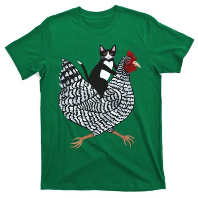 Tuxedo Cat On A Chicken T-Shirt