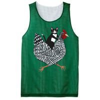 Tuxedo Cat On A Chicken Mesh Reversible Basketball Jersey Tank