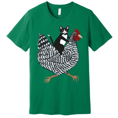 Tuxedo Cat On A Chicken Premium T-Shirt